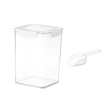 Imagem de Llazsybz Recipiente para Alimentos Rice Rage Recipiente Multiuso para Feijão Organização de Cozinha com Tampa Dispensador de Cereais para Doces E Salgadinhos, M