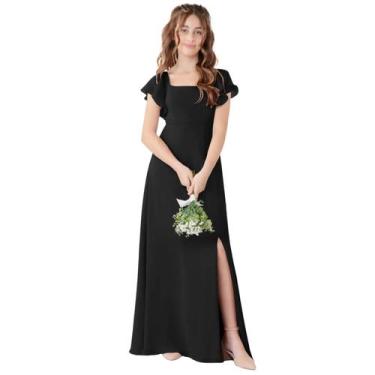 Imagem de Vestido de dama de honra Jirocum A Line Black Girls JR001 tamanho US9
