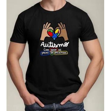 Imagem de Camiseta Camisa Adulto Feminina Masculina Algodão Campanha Abril Azul 