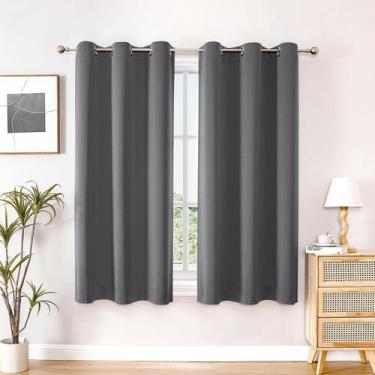 Imagem de Cortinas de janela ChrisDowa Small, 102 cm de comprimento, quarto cinz