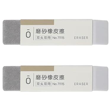 Imagem de XLIUAX 2 peças de borracha de tinta, borrachas de areia fosca de cabeça dupla, apagador de caneta fosca remove lápis de cor e marcações de tinta para caneta esferográfica, caneta-tinteiro e lápis