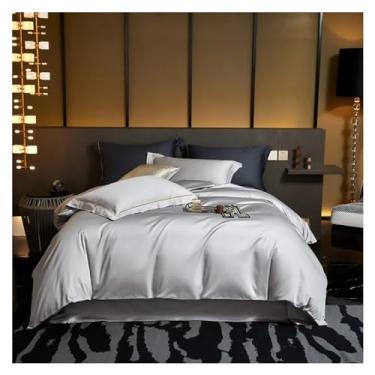 Imagem de Conjunto de capa de edredom queen dupla de cor sólida de luxo 1000TC algodão macio e sedoso fronha de edredom (10 casais)