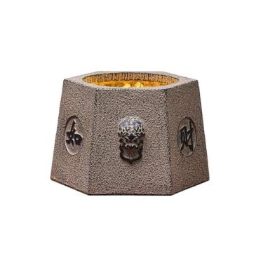 Imagem de hezhuhe2258 Decorações de mesa ornamentos de água retrô, fontes de cascata internas para decoração de escritório doméstico (cor de lama)