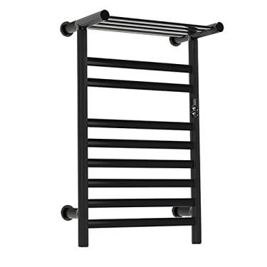 Imagem de Aquecedor de toalhas/toalheiro aquecido, aquecedor de toalhas e escorredor, toalheiro aquecido elétrico quente montado na parede para radiador de banheiro, com fio (cabeado)