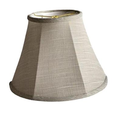 Imagem de Fenteer Abajur de tecido para mesa, decoração, fácil montagem, abajur decorativo rústico para hotel, escritório, cozinha, Cinza