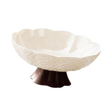 Imagem de Generic Fruteira com Pé Alto, Bandeja para Frutas, Prato para Doces, Pedestal, Tigela Decorativa, Centro de Mesa, Decoração para Doces, Lanches, Sala de Estar, L White
