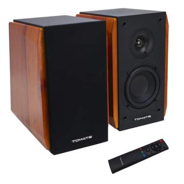 Imagem de Caixa de Som Madeira 110W RMS Bluetooth 5.0 Conexões AUX, P2 e HDMI Bi