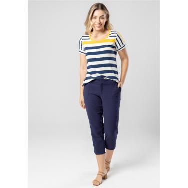 Imagem de Calça Capri Pau a Pique Sarja Azul Marinho