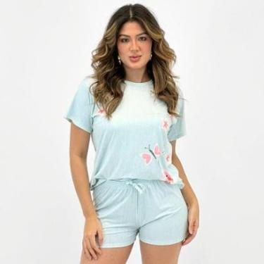 Imagem de Pijama Baunilha Manga Curta Estampado com Shorts Feminino-Feminino