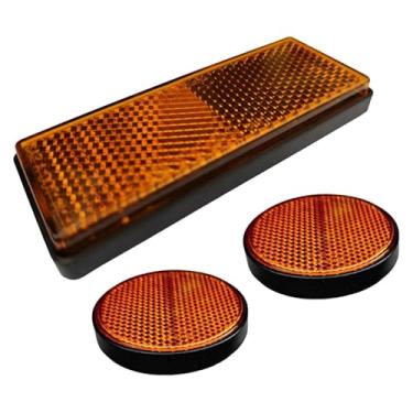 Imagem de predolo 3 peças refletores noturnos para motocicleta fita refletiva acessórios fáceis de usar alta visibilidade para mochilas de bicicleta de reboque carro, Amarelo