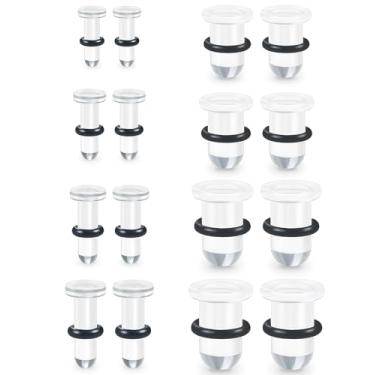 Imagem de Kwoencxi 14G-00G Acrílico Transparente Túneis Plugues Plugues de Alongamento Plugues de Plástico para Medidores de Orelha Único Alargador Extensor Calibre Kit de Medição de Estiramento Mulheres Homens