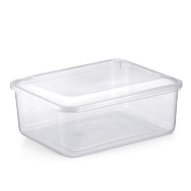 Imagem de Pote GRANDE Vasilha Transparentes 3Lts - 4Lts - 5,5Lts - 7,5 Lts ou 12Lts - Container Versatil Retangular Gigante Plastico com Tampa Transparente - PANAMI (3 Litros)