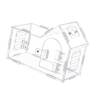 Imagem de Baoblaze Caixa de alimentação para répteis, recipiente para incubação portátil com orifícios de ventilação, gaiola para habitat de animais, para perereca