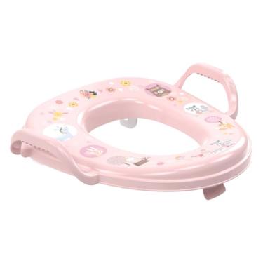 Imagem de Assento Sanitário Redutor Infantil C/Alça Apoio Vaso Trava De Segurança Bichinhos Rosa