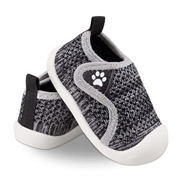 Imagem de Baby Walking Shoes Toddler First Walker Infantil Meninas Meninos Antiderrapante Sola Macia Seguro Slip-On Largura Grande Tênis Casual Verão Malha Leve Meia 6-24 Meses 1-4 Anos de Idade, Preto, 6 Toddler
