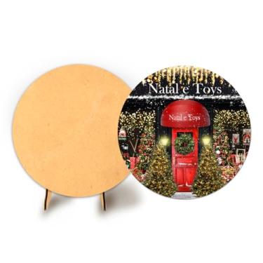 Imagem de Painel Redondo 50cm C Elastico Natal + Suporte MDF (NAT094)
