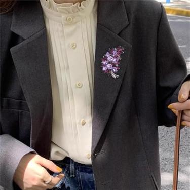 Imagem de Broche de folha de cristal de strass para mulheres corte vintage broche de lapela zircônia cúbica CZ folhas de pano terno vestido cachecol buquê broches decoração festa de casamento moda joias