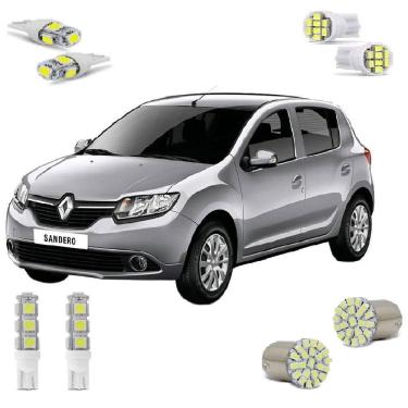 Imagem de Kit Lâmpadas Led Sandero Logan Teto Placa Ré Farolete