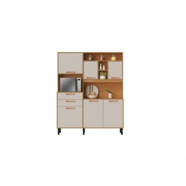 Imagem de Cozinha Compacta 6 Portas 2 Gavetas 5 Nichos Nápoles - Itatiaia Cinamomo-off White