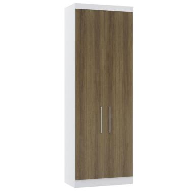 Imagem de Guarda Roupa Modulado 132cm 3 Portas E 4 Gavetas Alpes Luciane Móveis Branco Pf Com Rosa Pf