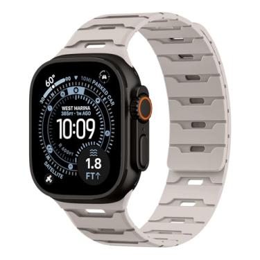 Imagem de Pulseira de silicone magnética para Apple Watch 49 mm, 46 mm, 45 mm, 44 mm, 42 mm, 41 mm, 40 mm, 38 mm, feminino e masculino, pulseira de borracha à prova d'água para iWatch Ultra 3 /SE 3/Series 11 10