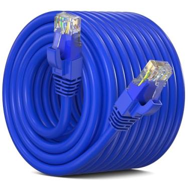 Imagem de Maximm Cabo Ethernet Cat 6 - LAN, Internet, Patch e Cabo de Rede de Alta Velocidade de 61 m - UTP, 10 Gbps, Cabo Ethernet de 550 MHz - Azul