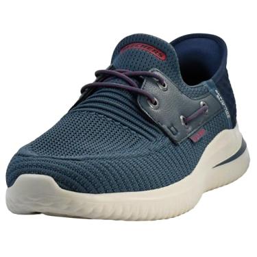Imagem de Skechers Delson 3.0-Roth 210606 Tênis masculino de renda elástica sem cadarço, Azul, 40