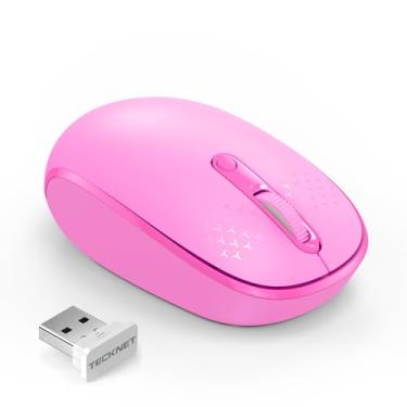 Imagem de TECKNET Mouse sem fio para laptop, mouse de computador silencioso de 2,4 G com receptor USB, 4 botões, mouse sem fio portátil para Chromebook, laptop, PC, Mac, 800/1200/1600 DPI