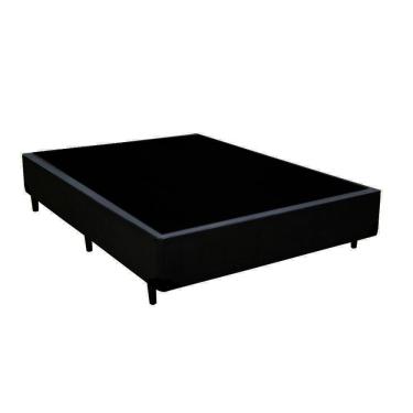 Imagem de Base Box Blindado Viúva Homequeen Corino Preto 40x128x188