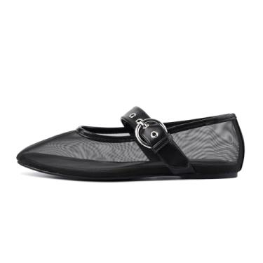 Imagem de Migpuel Sandálias femininas de salto alto com tiras de cadarço e tira no tornozelo, salto alto de 8,3 cm para festa de casamento e formatura, Malha preta, 41