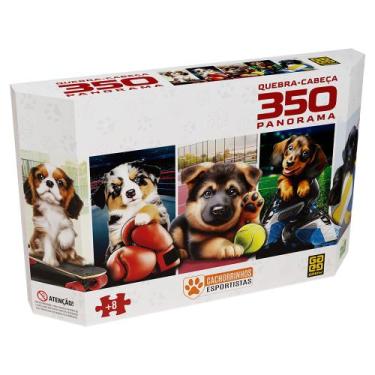 Imagem de Quebra-cabeça 350 peças Panorama Cachorrinhos Esportistas - Grow