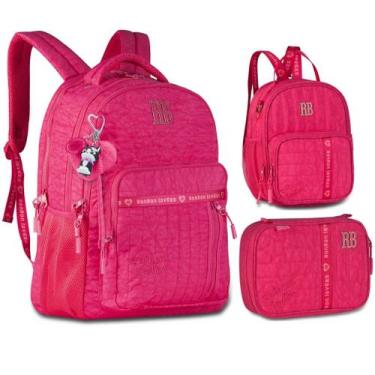 Imagem de Kit Mochila Grande De Costa 19" Rebecca Bonbon Lancheira Estojo Origin