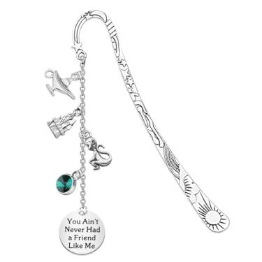 Imagem de LQRI Marcadores de livros da série de filmes de animação, presentes para amantes de princesas, amantes de filmes, amizade, presentes de princesa (prata)