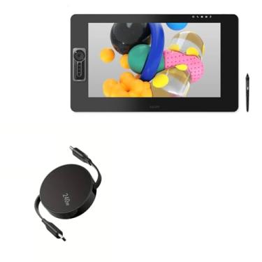 Imagem de BoxWave Cabo compatível com Wacom Cintiq Pro 24 (DTK-2420) - PD miniSync (240W), cabo retrátil PD 240W portátil USB tipo C - Preto
