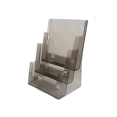 Imagem de Organizador de Papel, Organizador Expositor Porta Papeis e Documentos Tres Compartimentos Triplo Vertical Cristal Ou Fume, 16cm X 23cm X 32cm(FUMÊ)