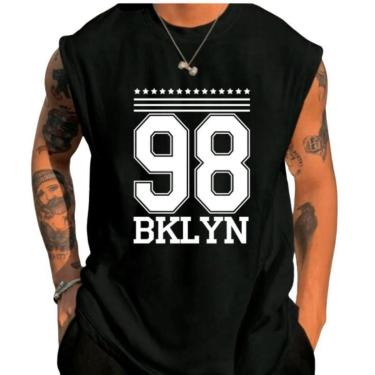 Imagem de Regatas Oversized Camiseta Cavada Masculina Academia Corrida Streetwear 100% Algodão-Masculino