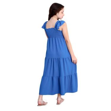 Imagem de Vestido longo três maria - Modas Leonardo, Azul escuro, 12