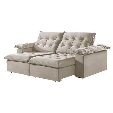 Imagem de Sofá 5 Lugares Retrátil E Reclinável Martins M-147 Veludo Creme
