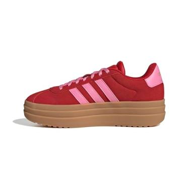 Imagem de adidas Tênis infantil unissex Vl Court 3.0 com cadarço, Better Scarlet/Bliss Pink/Dourado Metálico, 17