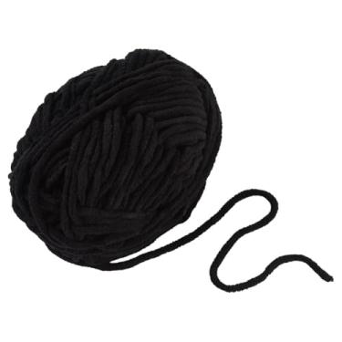 Imagem de 120 m/novelo 0,5 ~ 1 mm fio de crochê macio grosso para cachecol tecido bordado bolsa de suéter de costura, almofada para fazer artesanato de tricô à mão, preto