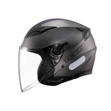 Imagem de Kit Capacete Texx Ugello Aberto Chumbo Com Luva New Shoot Preta 4Xl - Proteção E Estilo Para Motociclistas