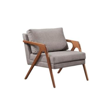 Imagem de Poltrona Decorativa Mona Luxo Premium Base Em Madeira Maciça