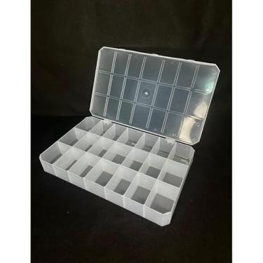 Imagem de Kit 2 Caixas Organizadoras 21 Divisões Transparente – Ideal para Joias Miçangas e Materiais Pequenos (Transparente,2 caixas 21 divisões)