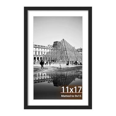 Imagem de YCCXBW Moldura de 28 x 43 cm, para exibição de foto 22 x 38 cm com tapete ou 28 x 43 cm sem tapete, moldura de madeira projetada em acrílico para montagem na parede, pintura artística de diamante