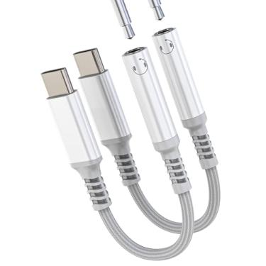 Imagem de Adaptador USB C para conector de fone de ouvido de 3,5 mm (pacote com 2) Dongle tipo C para iPhone 16 15 Pro Max para Apple DAC AUX Cabo de áudio compatível com fones de ouvido Samsung S25 S24
