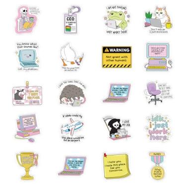 Imagem de Sitsink Adesivos de ímã de geladeira engraçados - 20 peças de ímã de geladeira sarcástico, fofo, estranho, divertido, meme, adesivos de geladeira para casa, cozinha, escritório, cruzeiro, armário