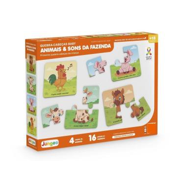 Imagem de Quebra Cabeça Animais E Sons Da Fazenda Em Madeira - Junges 791