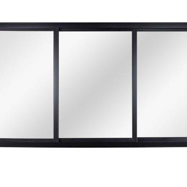 Imagem de Janela Correr 3 Folhas Móveis sem Grade com Vidro Liso 120 x 120cm Topsul Esquadrisul Preto