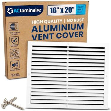 Imagem de 40.6 cm x 50.8 cm (furo do duto) tampa decorativa de ventilação de retorno de ar - grade de alumínio HVAC para teto e parede, ventilação de retorno AC à prova de ferrugem, design moderno premium, face