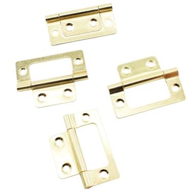 Imagem de Lamvbls 4 peças de dobradiças de porta sem encaixe de 5 cm, dobradiças duplas para armário (ouro)